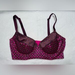 Victoria's Secret Purple and Pink Patterned Bra